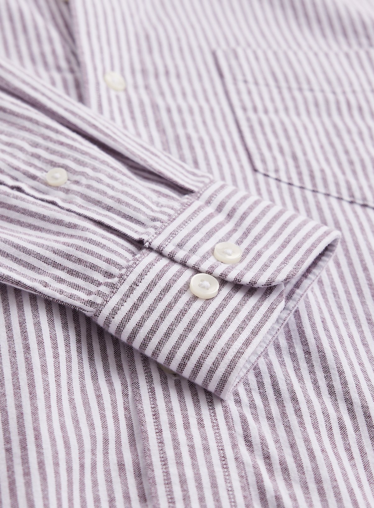 Red & White Ticking Stripe  Long Sleeve Oxford Shirt XXXL - Image 4 thumbnail